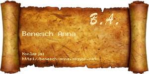 Benesch Anna névjegykártya
